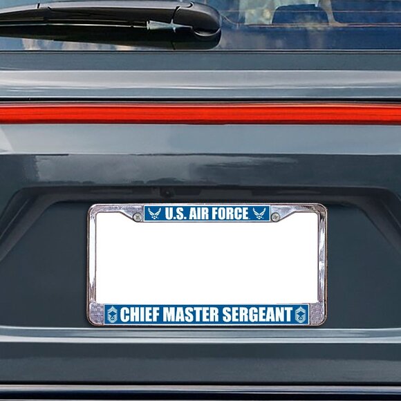United States Air Force Chief Master Sergeant Metal License Plate Frame - Picture 1 of 1